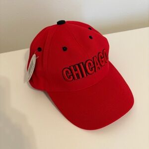 NWT Chicago Red Embroidered Cap Hat New O/S